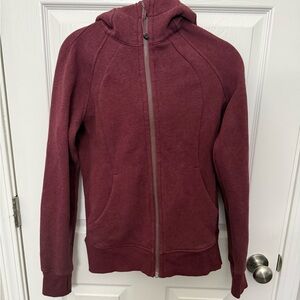 Lululemon heathered smoky red scuba full zip size 6